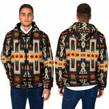 Powwow StoreGBNAT0006201 Tribe Design Men's Padded Hooded Jacket