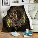 Powwow Store gb nat00020 02 wolf warrior dreamcatcher native american blanket