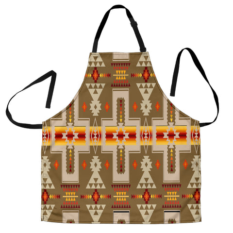 Powwow Store gb nat00062 10 light brown tribe design native american apron