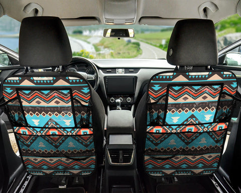 Powwow StoreGBNAT00319 Line Shapes Ethnic Pattern Car Back Seat Organizers