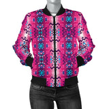 Powwow StoreGBNAT00673 Pattern Pink Native Women's Bomber Jacket