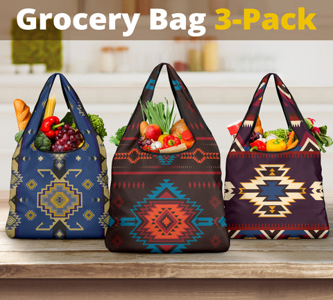 Pattern Grocery Bag 3-Pack SET 56