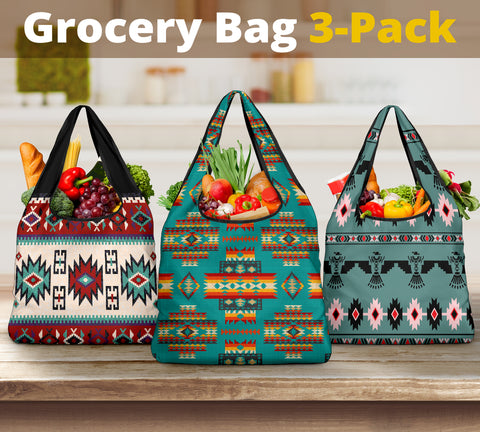 Pattern Grocery Bag 3-Pack SET 13