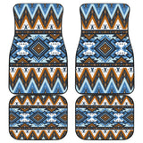 Powwow Store gb nat00613 retro colors tribal seamless front and back car mats set of 4