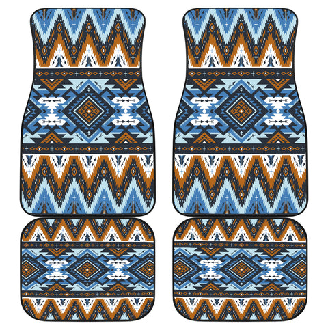 GB-NAT00613 Retro Colors Tribal Seamless Front And Back Car Mats (Set Of 4)