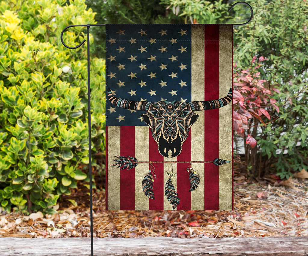 Bison And Arrow Native American Flag Decor