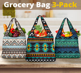 Powwow Store pattern grocery bag 3 pack set 25