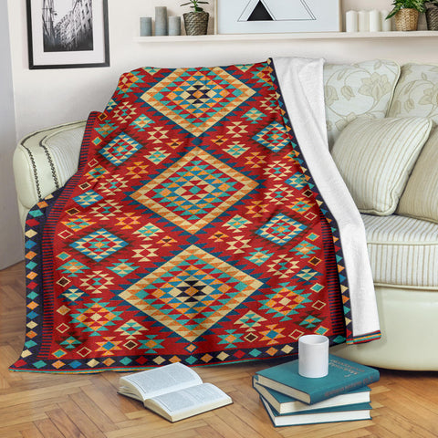 Powwow Store gb nat00371 geometric red green pattern blanket