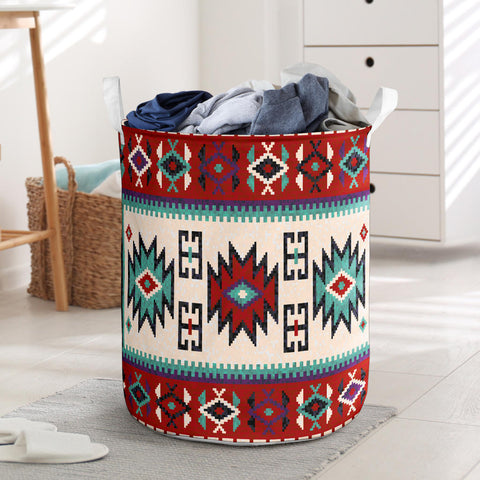 GB-NAT00370 Geometric Red Pattern Laundry Basket