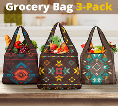 Powwow Store pattern grocery bag 3 pack set 24