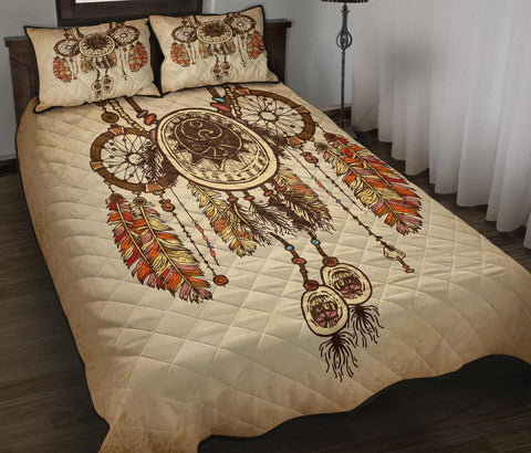 Dreamcatcher Brown Native American Quilt Bed Set - Powwow Store