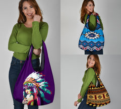 Powwow Store pattern grocery bag 3 pack set 4