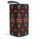 Powwow Store gb nat00046 02 black native tribes pattern clutch purse