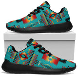 Blue Native Tribes Pattern Native American Sport Sneakers