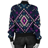 Powwow Storegb nat00565 dark color pattern womens bomber jacket