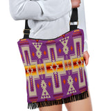 GB-NAT00062-07 Light Purple Tribe Design Native American Crossbody Boho Handbag