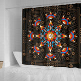 Black Geometric Native American Shower Curtain