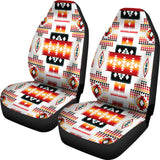 GB-NAT00075 White Tribes Pattern Native American Car Seat Covers