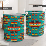 Powwow Store gb nat00402 04 blue pattern native laundry basket