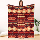 Powwow Storegb nat00510 red ethnic pattern pillow blanket