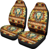 Powwow Store gb nat00068 03 tribal dark brown bison design car seat covers