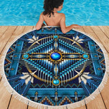 Mandala Blue Native American Pride Beach Blanket