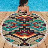 Tribe Blue Pattern Native American Pride Beach Blanket - Powwow Store