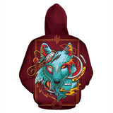 Machine Wolf Native American All Over Hoodie no link