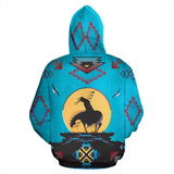 Trail Of Tear Native American Design 3D Blue Zipper Hoodie
