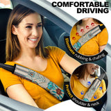 GB-NAT00069 Turquoise Blue Pattern  Seat Belt Cover