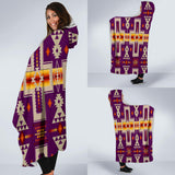 GB-NAT00062-09 Purple Design Native Hooded Blanket