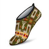 GB-NAT00062-12 Green Tribe Design Native American Aqua Shoes