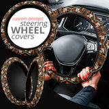 GB-NAT00023-04 Mandala Brown Steering Wheel Cover