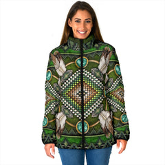 Powwow Storegb nat00023 01 naumaddic arts green womens padded jacket