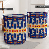 Powwow Store gb nat00062 04 navy tribe design laundry basket