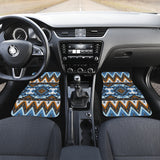 Powwow Store gb nat00613 retro colors tribal seamless front and back car mats set of 4