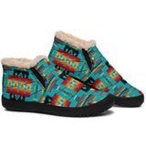 Blue Native Tribes Pattern Native American Winter Sneakers - Powwow Store