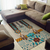 Turquoise Blue Pattern Breastplate Native American Area Rug GB-NAT00069-RUG01