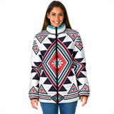 Powwow Storegb nat00146 white geometric native womens padded jacket