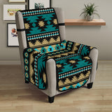 GB-NAT00509 Green Ethnic Aztec Pattern 23 Chair Sofa Protector