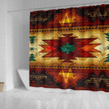 Brown Tribe Pattern Native American Design Shower Curtain - ProudThunderbird