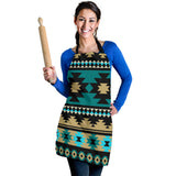 Powwow Store gb nat00509 green ethnic aztec pattern apron