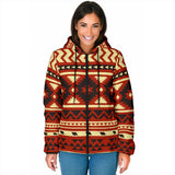 GB-NAT00521 Seamless Ethnic Pattern Women's Padded Hooded Jacket