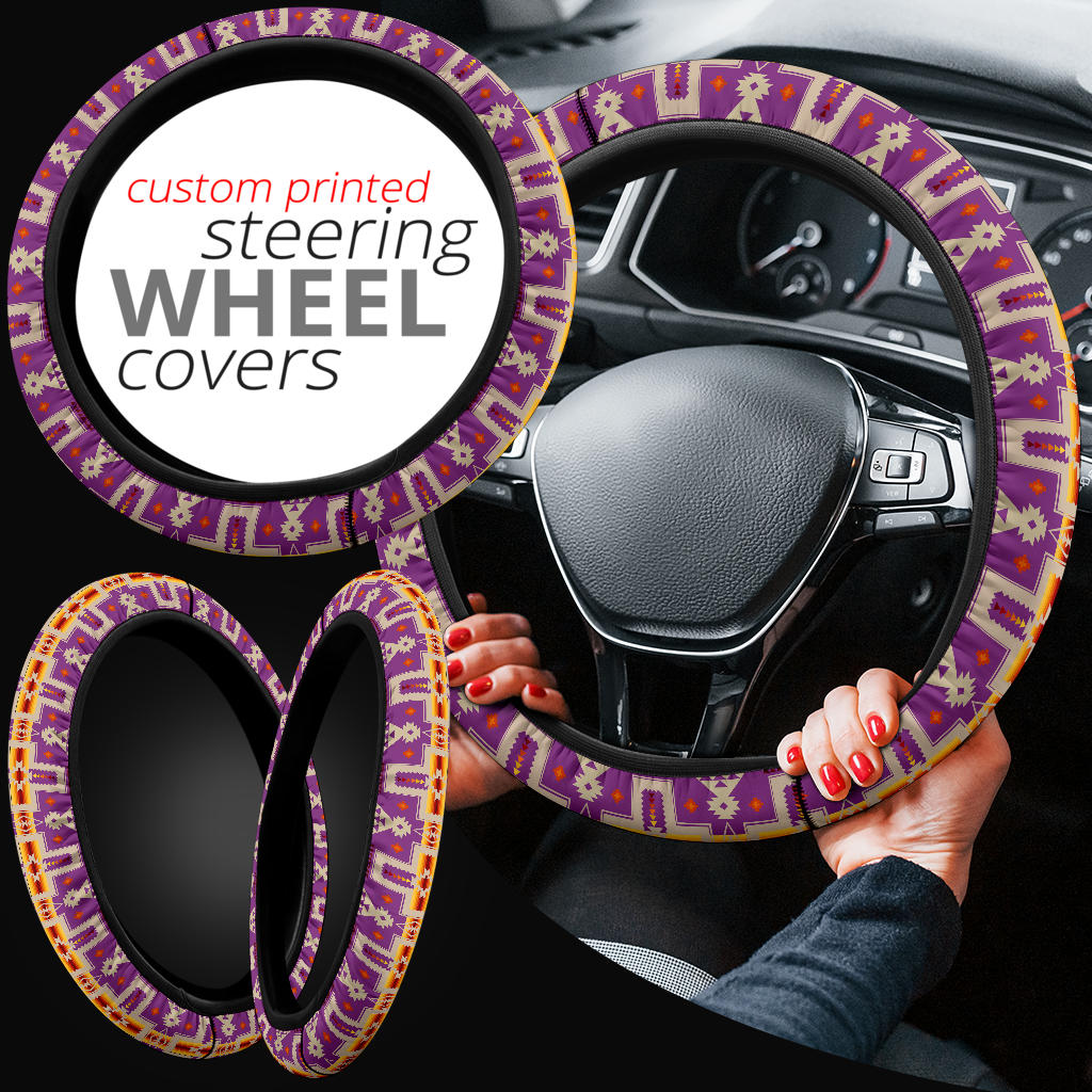 GB-NAT00062-07 Light Purple Tribe Steering Wheel Cover