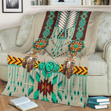 Powwow Store gb nat00069 02 green pattern breastplate blanket