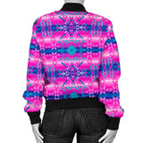 GB-NAT00630 Pink Pattern Native  Women's Bomber Jacket