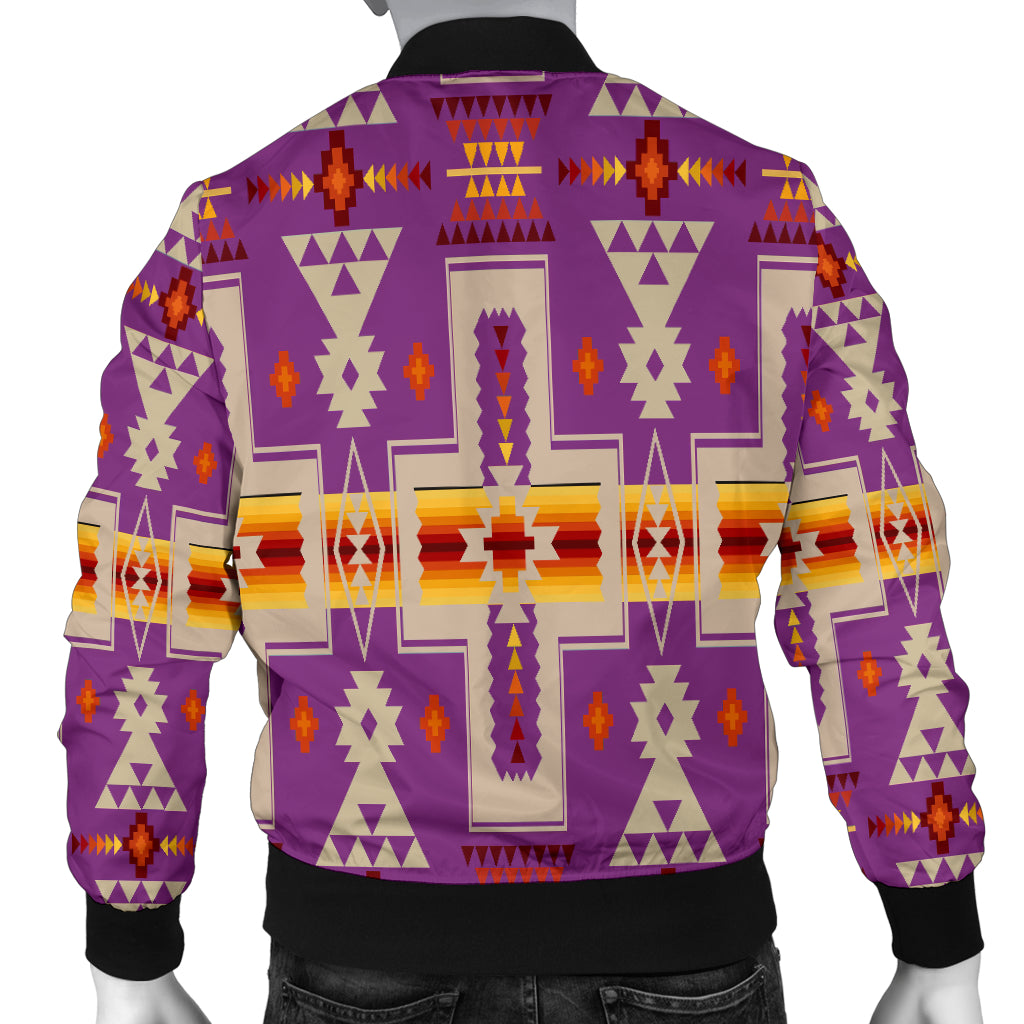 Powwow Store gb nat00062 07 light purple tribe design native mens bomber jacket