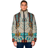 Powwow Storegb nat00069 turquoise blue pattern breastplate mens padded jacket