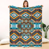 Powwow Storegb nat00406 yellow aztec geometric pillow blanket