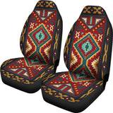 Native Red Yellow Pattern Native American Car Seat Covers